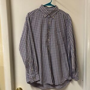 Men's Blue Checkered Casual Button Down Shirt